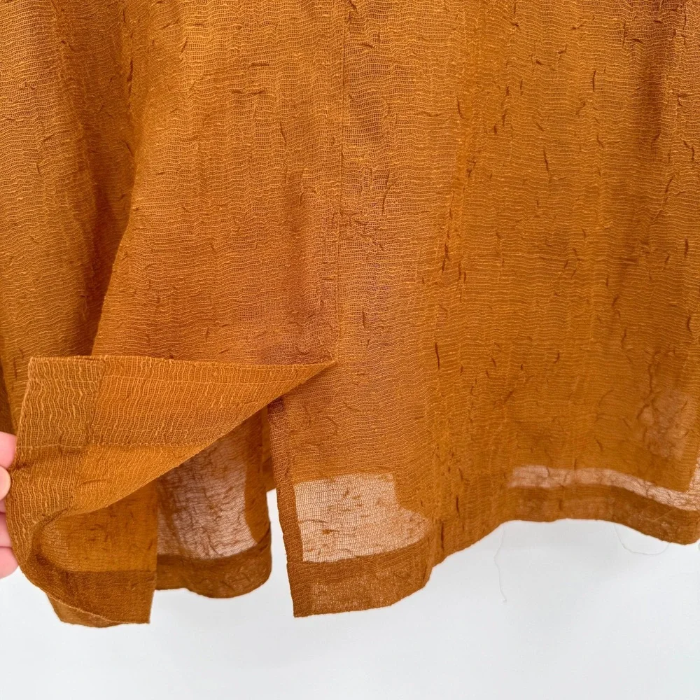 Coldwater Creek‎ Amber Sheer 3/4 Sleeve Textured Button Up Blouse Women's XL - Picture 8 of 13